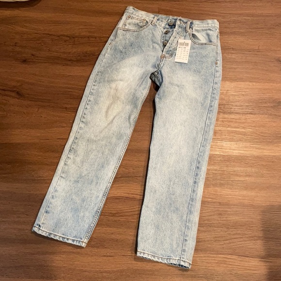 Brandy Melville Jeans | Brandy Melvillejohn Galt Light Wash Button Fly Jeans | Color: Blue | Size: 4 | Kschnettler's Closet